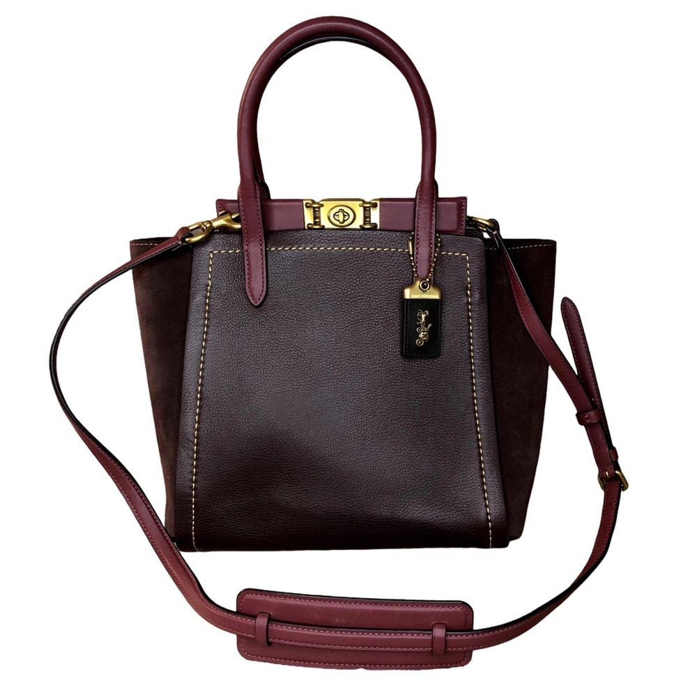 COACH 1941 Troupe Tote Colorblock in Vintage Mauve Brown Wine Red Satchel NWOT